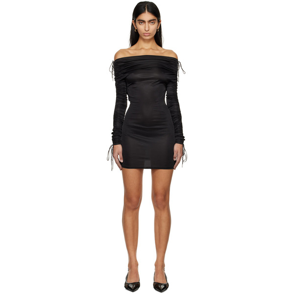 Atlein Black Ruched Minidress 