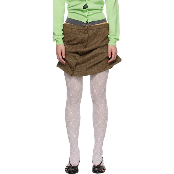  August Barron Brown Lifted Pencil Miniskirt 