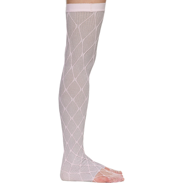  August Barron Pink & Silver Swedish Stockings Edition Double Leg Warmers 