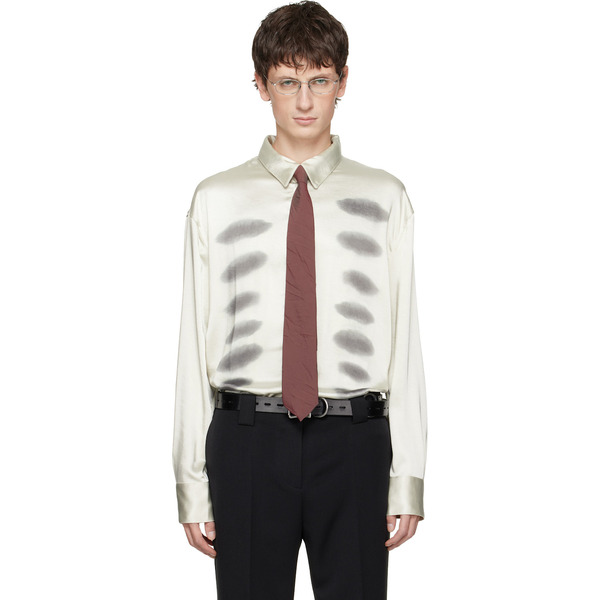  Avavav Off-white X-ray Printed Satin Button-up Shirt 