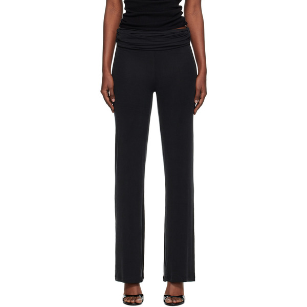 Aya Muse Black Ruched Fold Over Trousers 