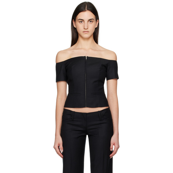  Aya Muse Black Vesta Top 
