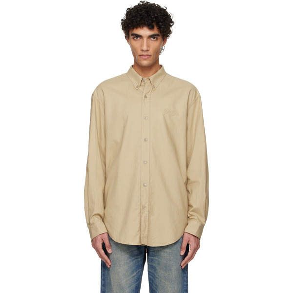  Balmain Beige Oxford Cotton Reg Shirt 