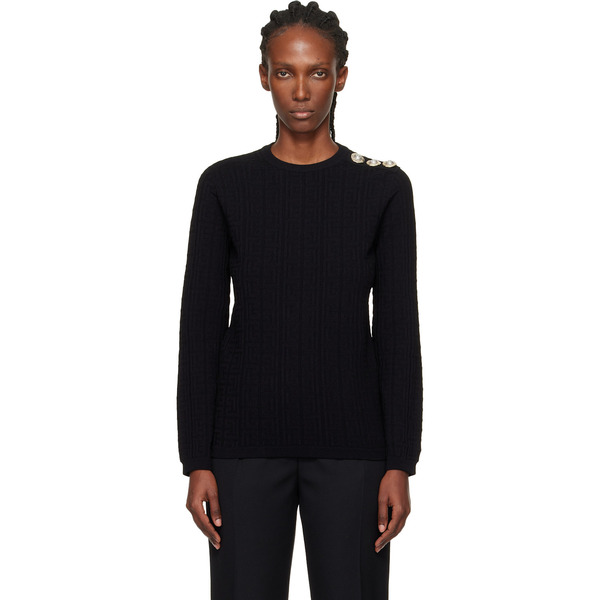  Balmain Black Monogram Sweater 