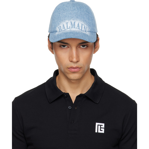  Balmain Blue Denim Cap 