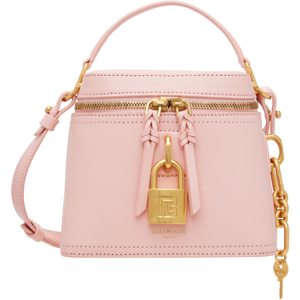  Balmain Pink Pulse Vanity Leather Bag 