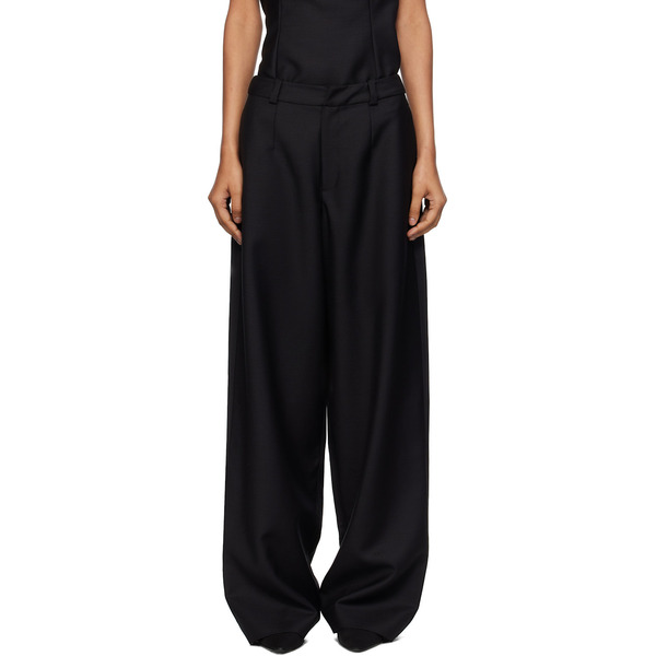  Bambou Roger Kwong Black Wool & Mohair Trousers 