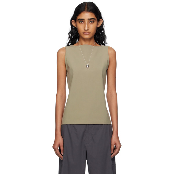  Bambou Roger Kwong Gray Nylon Spandex Boat Neck Top 