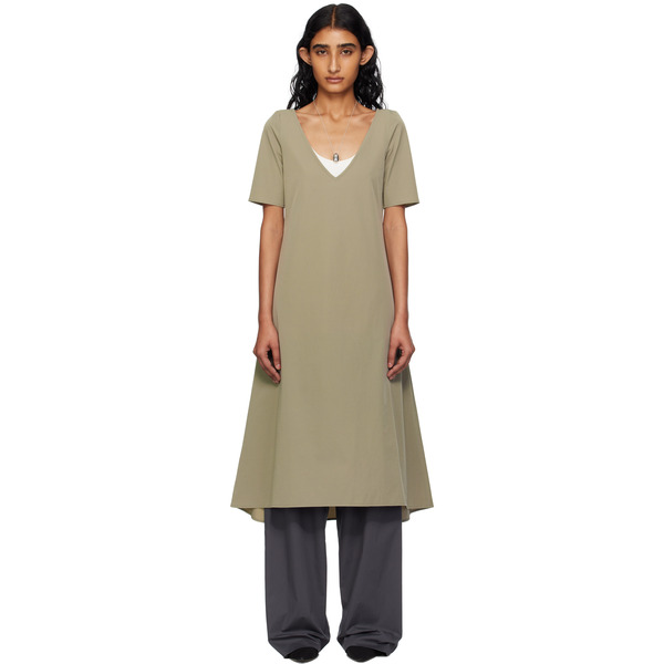  Bambou Roger Kwong Gray Nylon Spandex Midi Dress 
