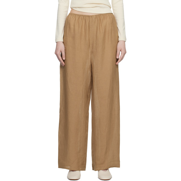  Baserange Tan Fine Linen Stoa Lounge Pants 