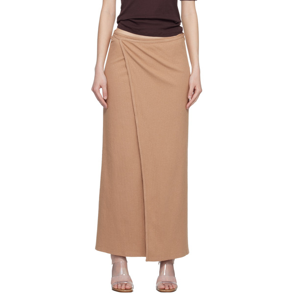  Baserange Tan Organic Cotton Fleece Brig Maxi Skirt 