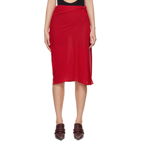  Beaufille Red Vela Midi Skirt 