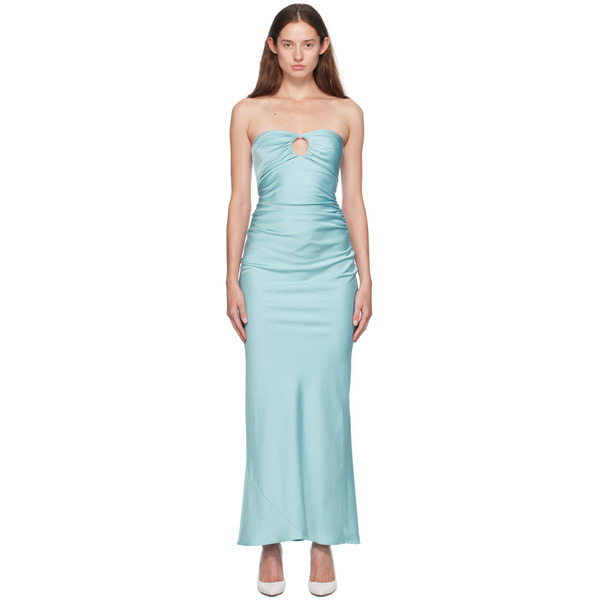  Bec + Bridge Blue Emilia Strapless Maxi Dress 