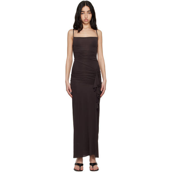  Bec + Bridge Brown Nara Ruffle Maxi Dress 