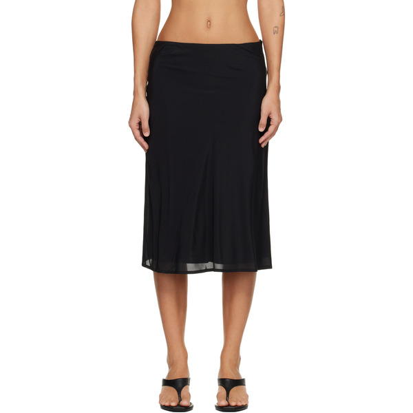  Belle Anna Black Lea Midi Skirt 
