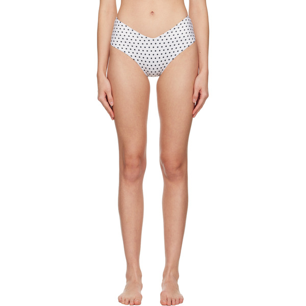  Belle Anna White & Black Raw Bikini Bottom 