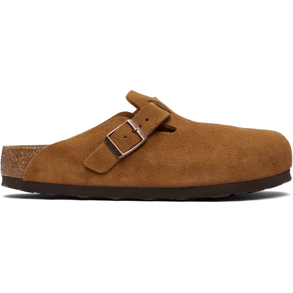  Birkenstock Tan Regular Boston Soft Footbed Slip-on Loafers 