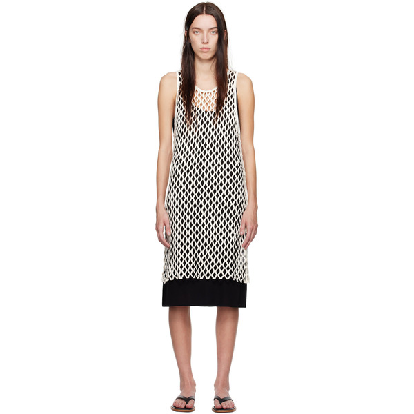 Bite White & Black Evening Lace Shift Midi Dress 