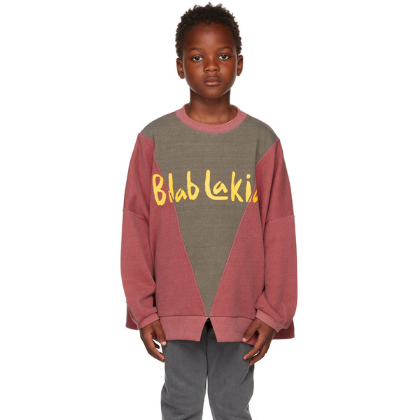  Blablakia Kids Burgundy & Gray Logo Sweatshirt 