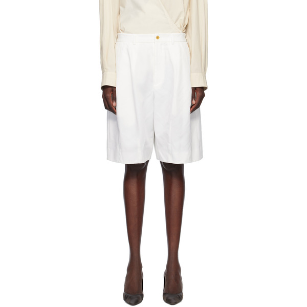  Black Comme Des Garçons White Polyester Twill Shorts 