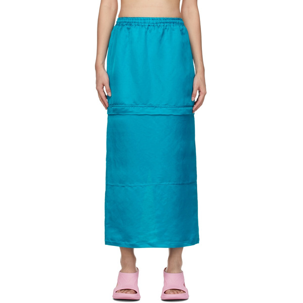  Bonbom Blue Two-way Zip Skirt 