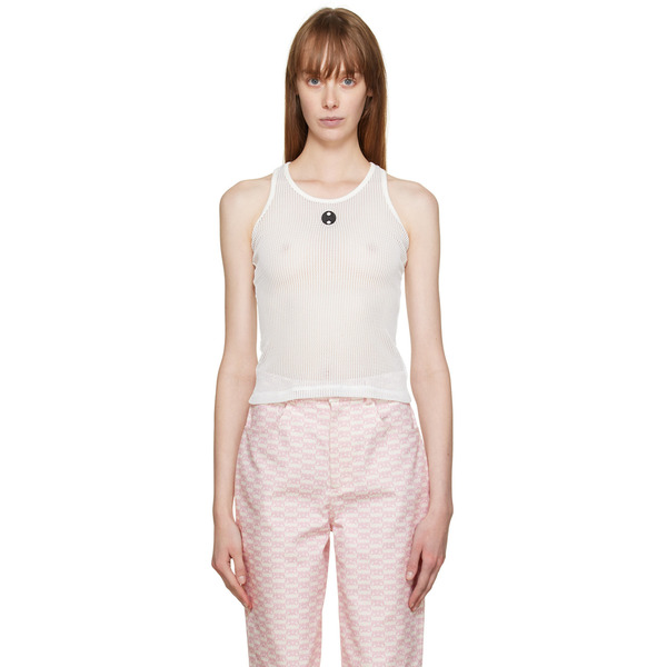  Bonbom White Crewneck Tank Top 