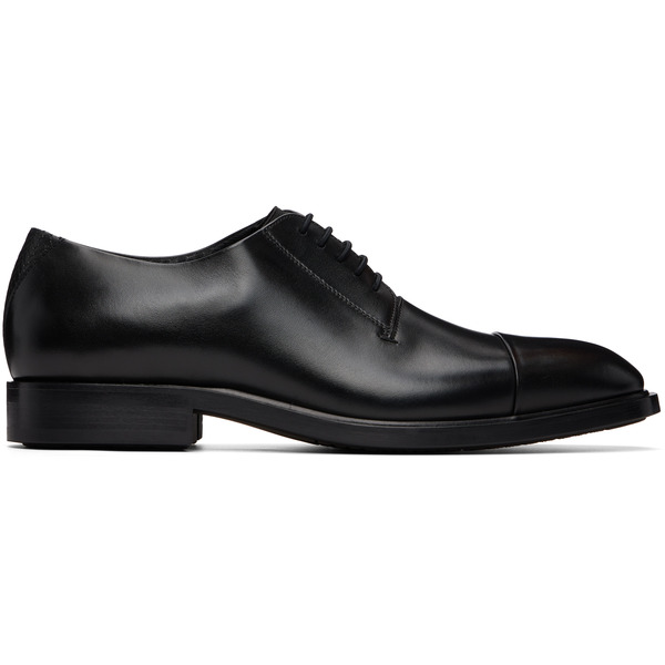  Boss Black Cap-toe Leather Derbys 