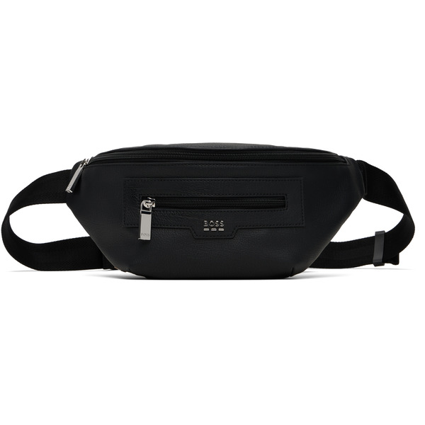  Boss Black Grained Faux-leather Belt Bag 