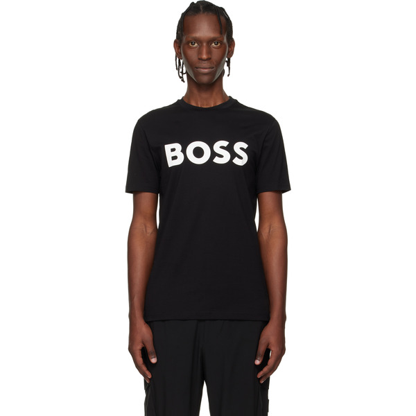  Boss Black Large Logo Print Cotton-jersey T-shirt 