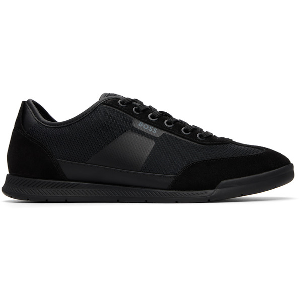  Boss Black Ridged Outsole Mixed-material Sneakers 
