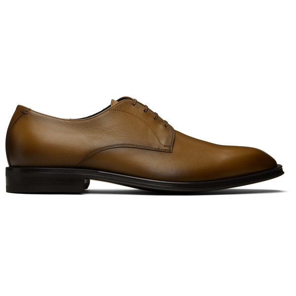  Boss Brown Leather Stitching-detail Derbys 