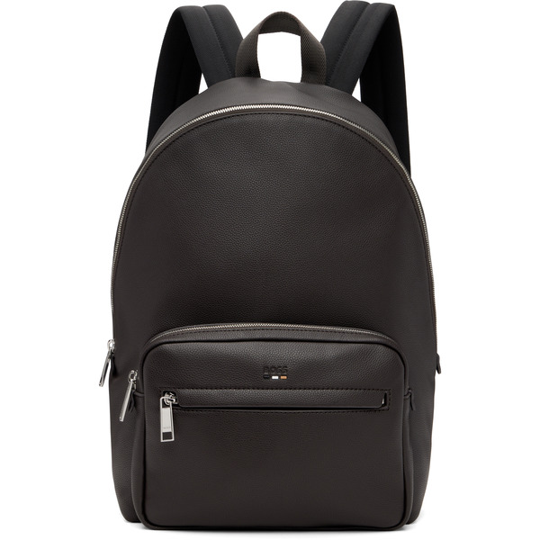  Boss Brown Pebble-grained Backpack 