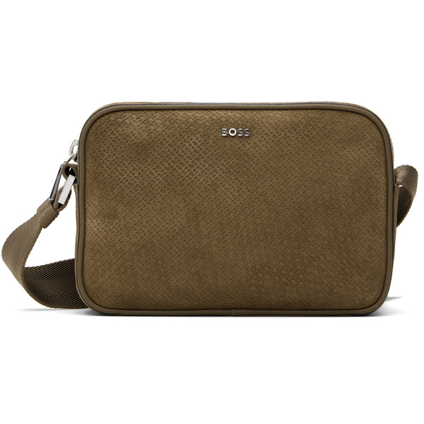  Boss Brown Suede Crossbody Pouch 