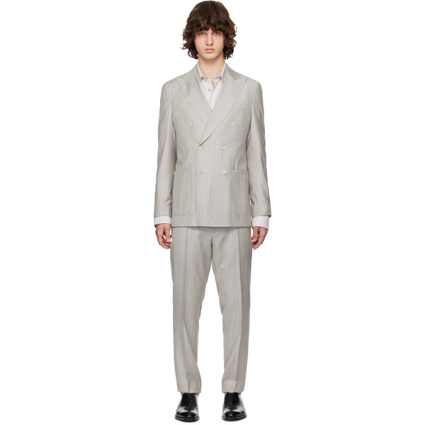  Boss Gray Pinstripe Suit 