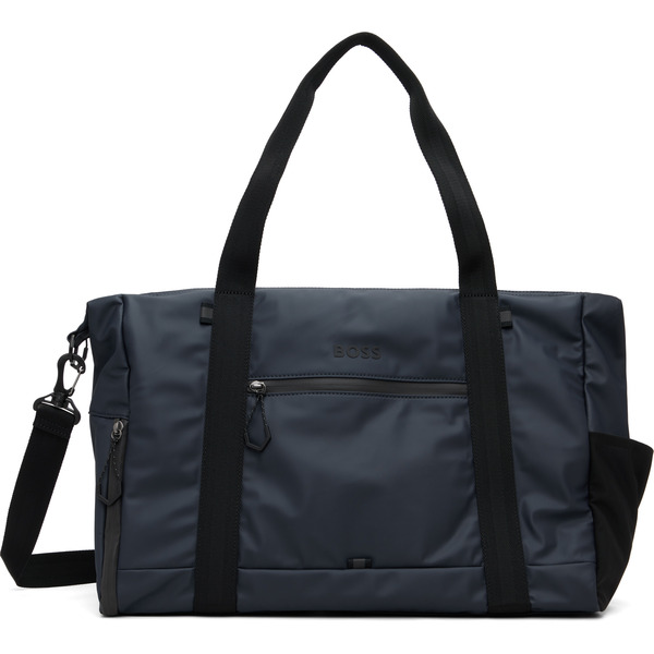  Boss Navy Reflective-zips Holdall Duffle Bag 