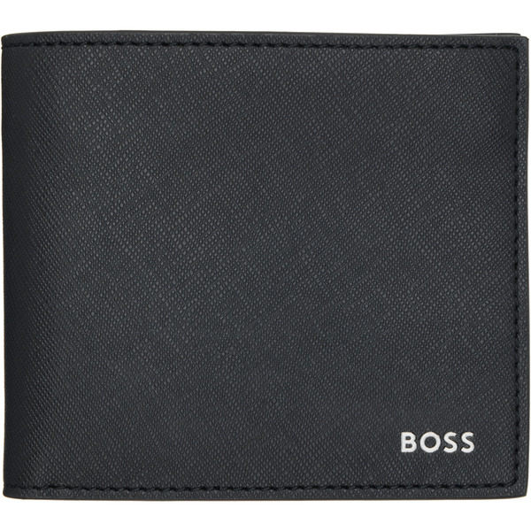  Boss Navy Silver-foil Logo Wallet 