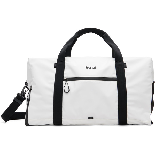  Boss White Reflective-zips Duffle Bag 