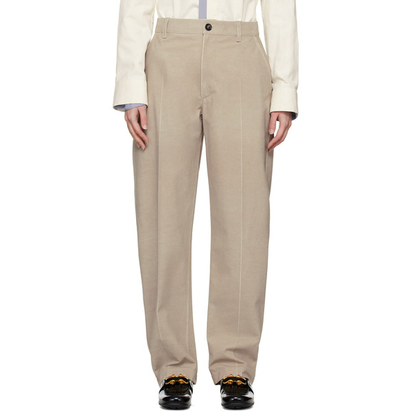  Bottega Veneta Beige Printed Leather Pants 