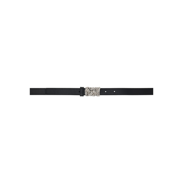  Bottega Veneta Black Intreccio Belt 