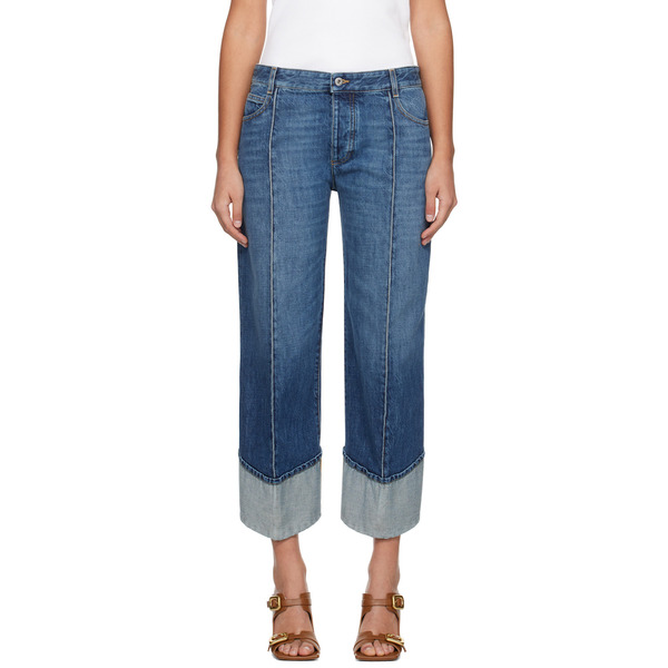  Bottega Veneta Blue Curved Shape Jeans 