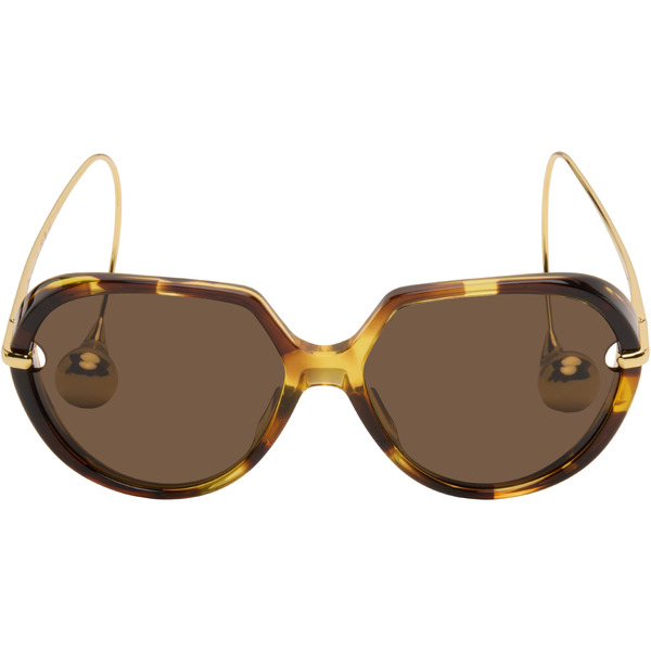  Bottega Veneta Brown Drop Squared Sunglasses 