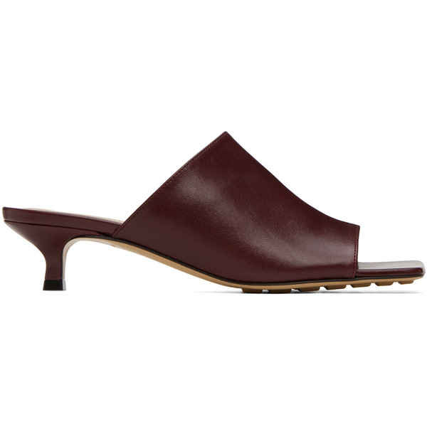  Bottega Veneta Burgundy Stretch Mules 
