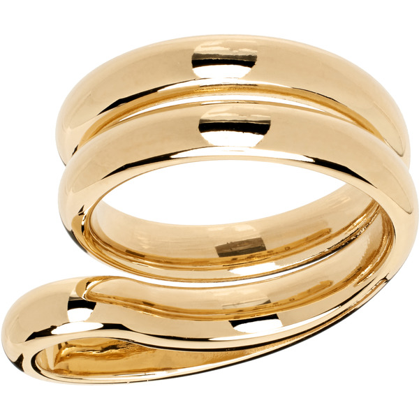  Bottega Veneta Gold Frills Ring 