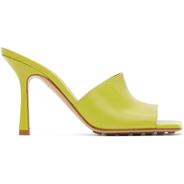  Bottega Veneta Green Stretch Heeled Sandals 
