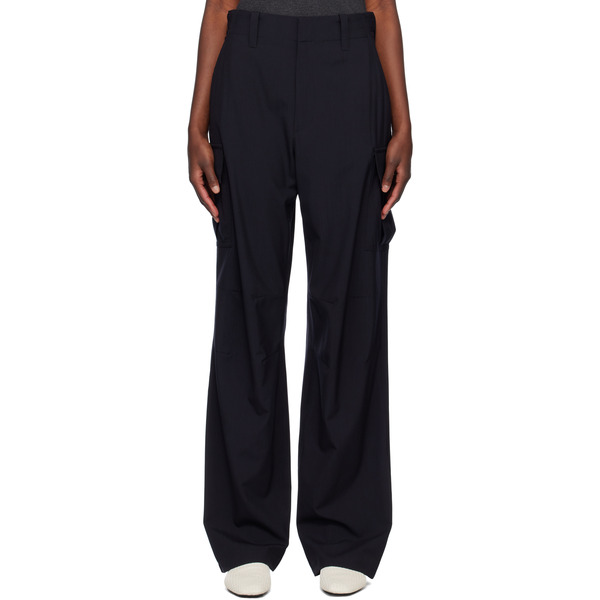  Bottega Veneta Navy Fine Wool Cargo Pants 