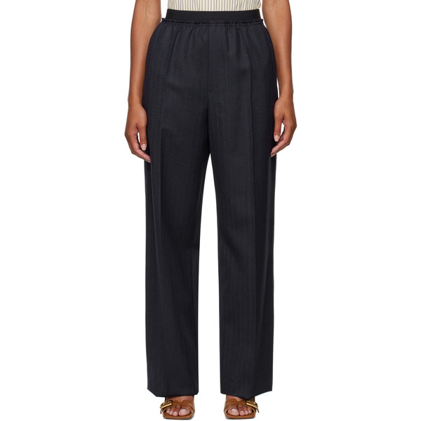  Bottega Veneta Navy Gathered Trousers 
