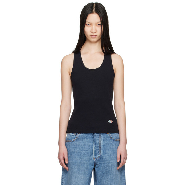  Bottega Veneta Navy Logo Patch Tank Top 
