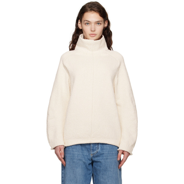  Bottega Veneta Off-white Compact Cotton Turtleneck 