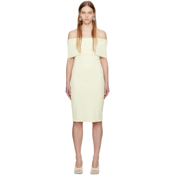  Bottega Veneta Off-white Textured Midi Dress 