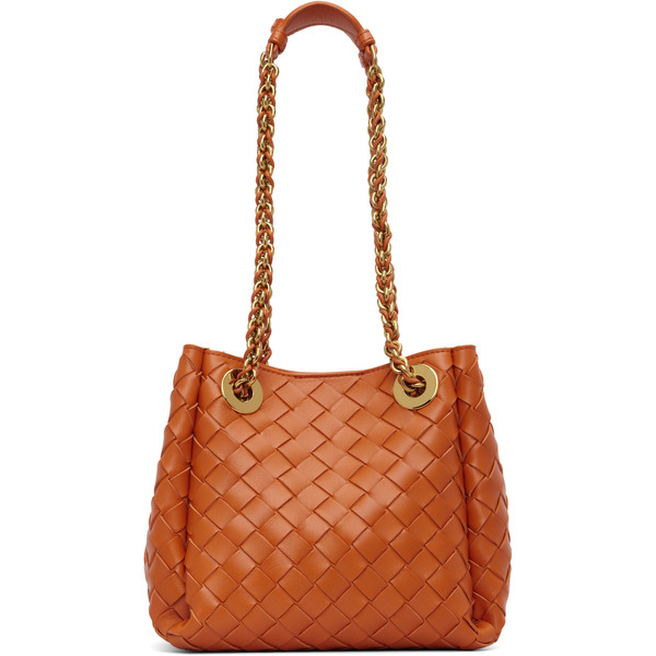  Bottega Veneta Orange Small Parachute Chain Bag 